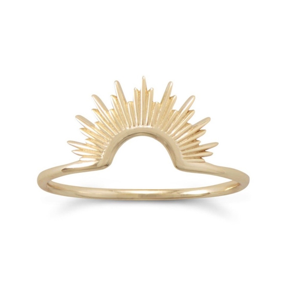🌞 "Shine On!" 14 Karat Gold Plated Sunburst Ring